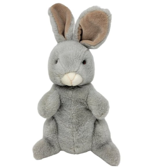Vintage Real Soft Toys Bunny Rabbit Plush Stuffed Animal 16" Gray "Simply Soft"